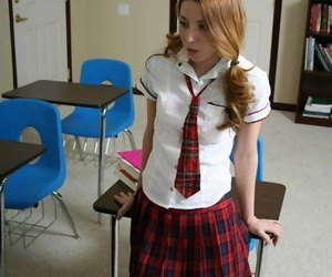 Sexy redhead schoolgirl is..