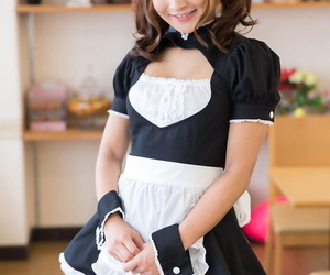 Cute Japanese maid gives her..